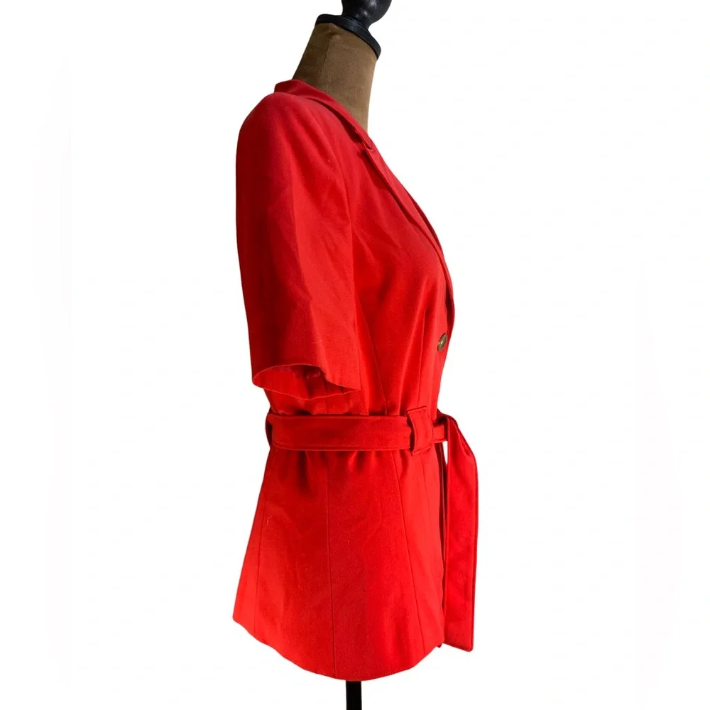 Signature by Larry Levine Belted Short Sleeve Business Jacket‎ Blazer Size 4